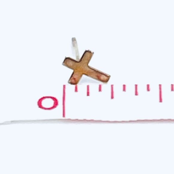 Vtg 14K Gold Christian Cross Earring Post 12K Gold Fill Retro Pierced Gift - Picture 2 of 7